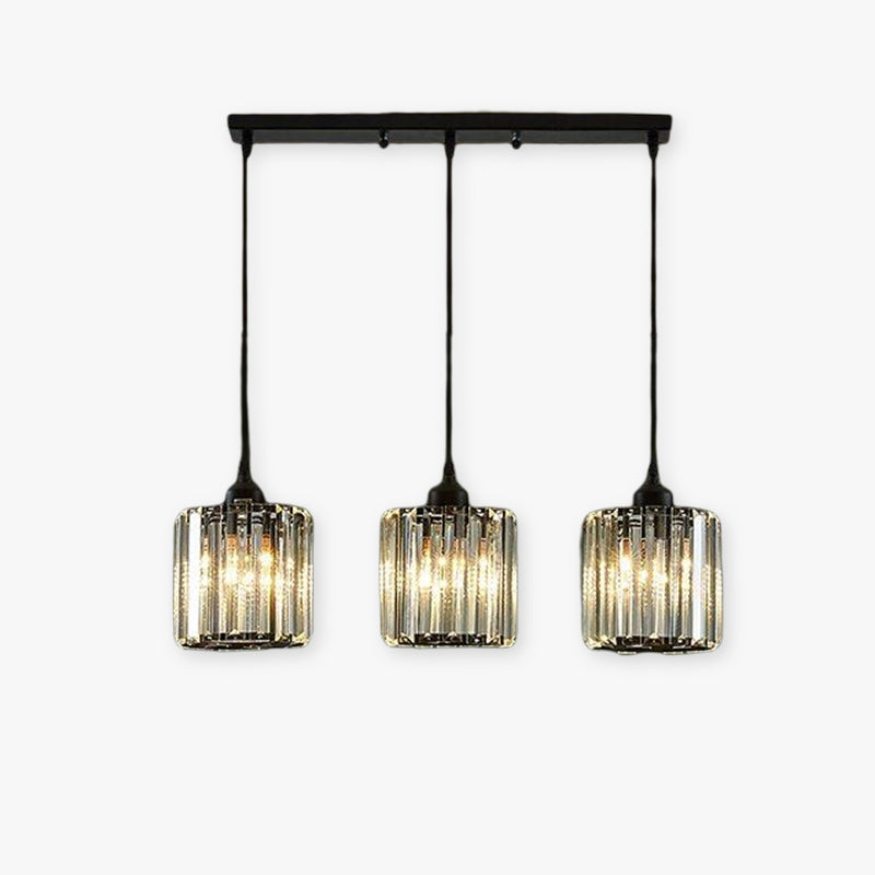 Glamour Glass Pendant Light, 1 or 3 Lights, Adjustable Drop