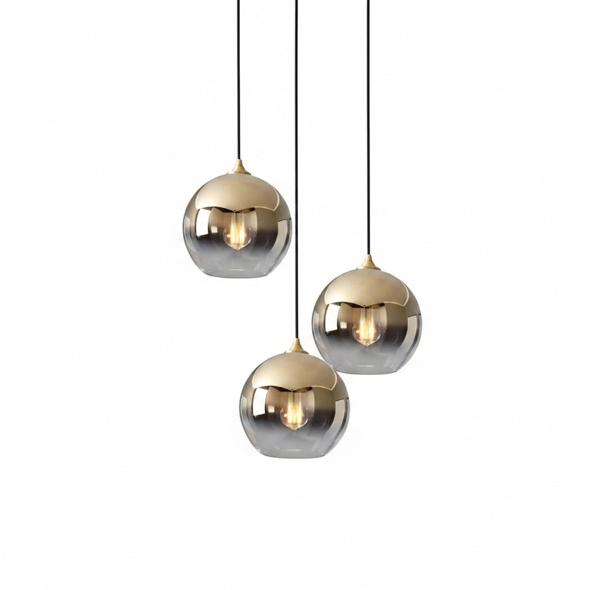 Mirrored Ombre Glass Globe Pendant Light