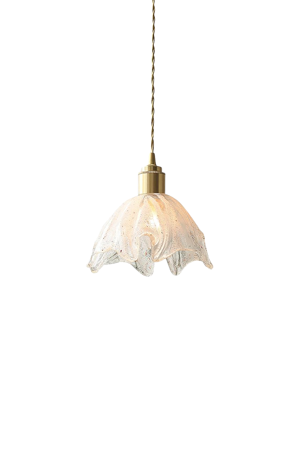 Glamour Petal Edge Glass Pendant Light with Brass Fitting