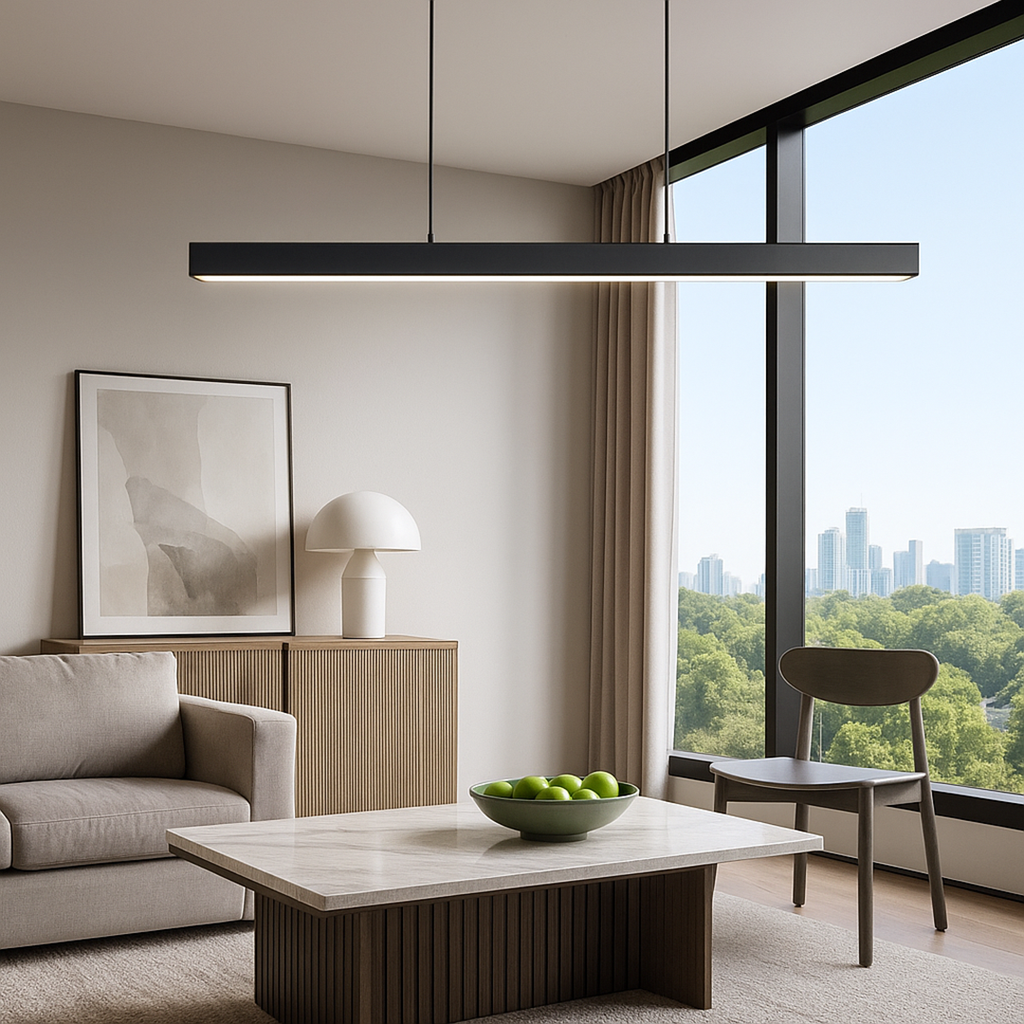 Industrial Linear Pendant Light with Integrated SMD LED