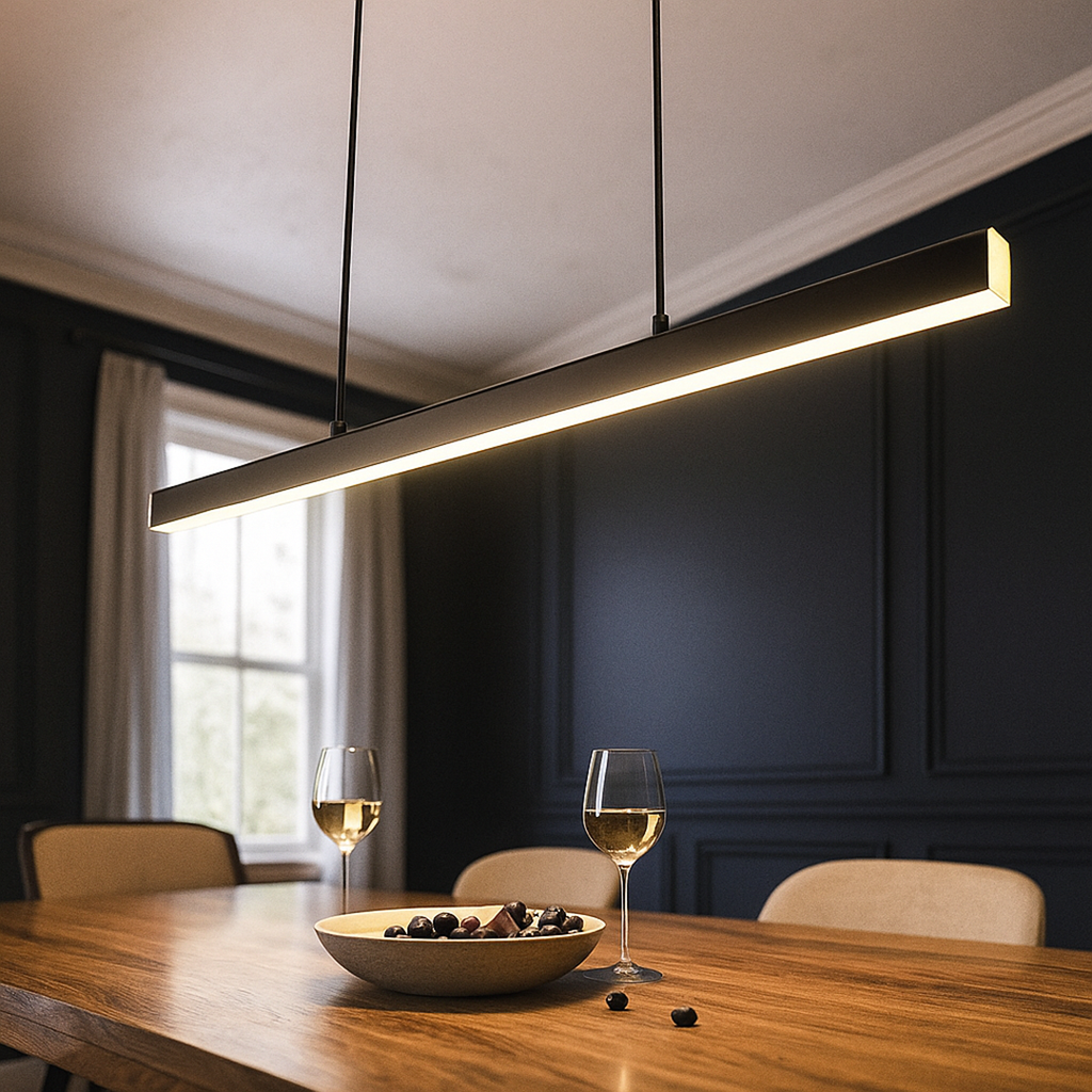 Industrial Linear Pendant Light with Integrated SMD LED