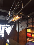 Industrial Rust-Effect Trough Pendant Light on Chain