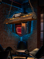 Industrial Rust-Effect Trough Pendant Light on Chain