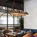 Industrial Rust-Effect Trough Pendant Light on Chain