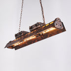 Industrial Rust-Effect Trough Pendant Light on Chain