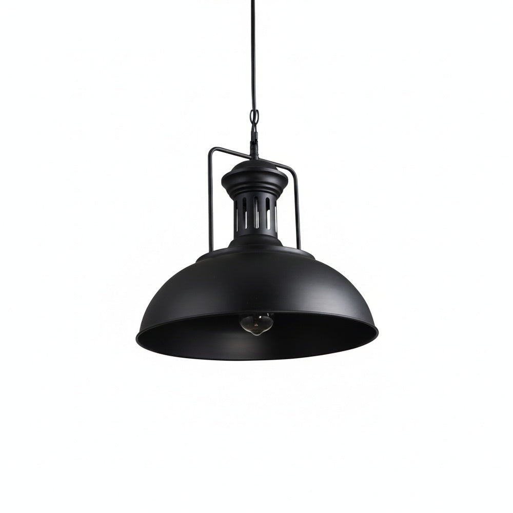 Industrial Metal Dome Pendant Light, Adjustable Drop