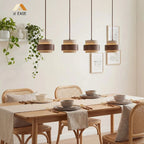 Japandi Travertine Cylinder Pendant Light, E27, 1 to 4 Lights