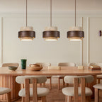 Japandi Travertine Cylinder Pendant Light, E27, 1 to 4 Lights