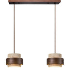 Japandi Travertine Cylinder Pendant Light, E27, 1 to 4 Lights