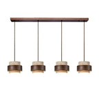 Japandi Travertine Cylinder Pendant Light, E27, 1 to 4 Lights