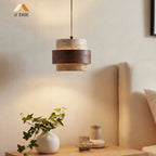 Japandi Travertine Cylinder Pendant Light, E27, 1 to 4 Lights