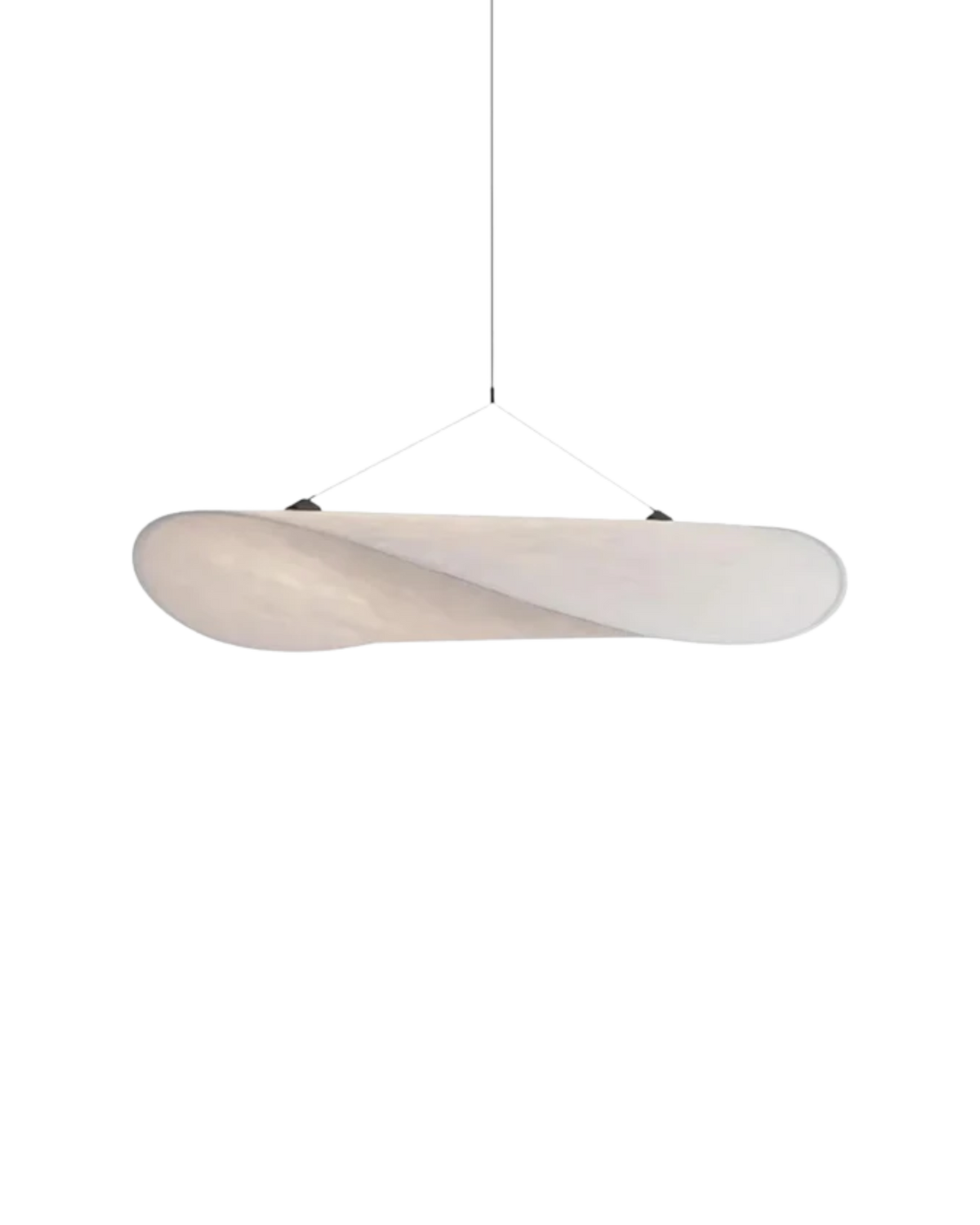 Japandi Ribbon Pendant Light with Sculptural Curved Shade