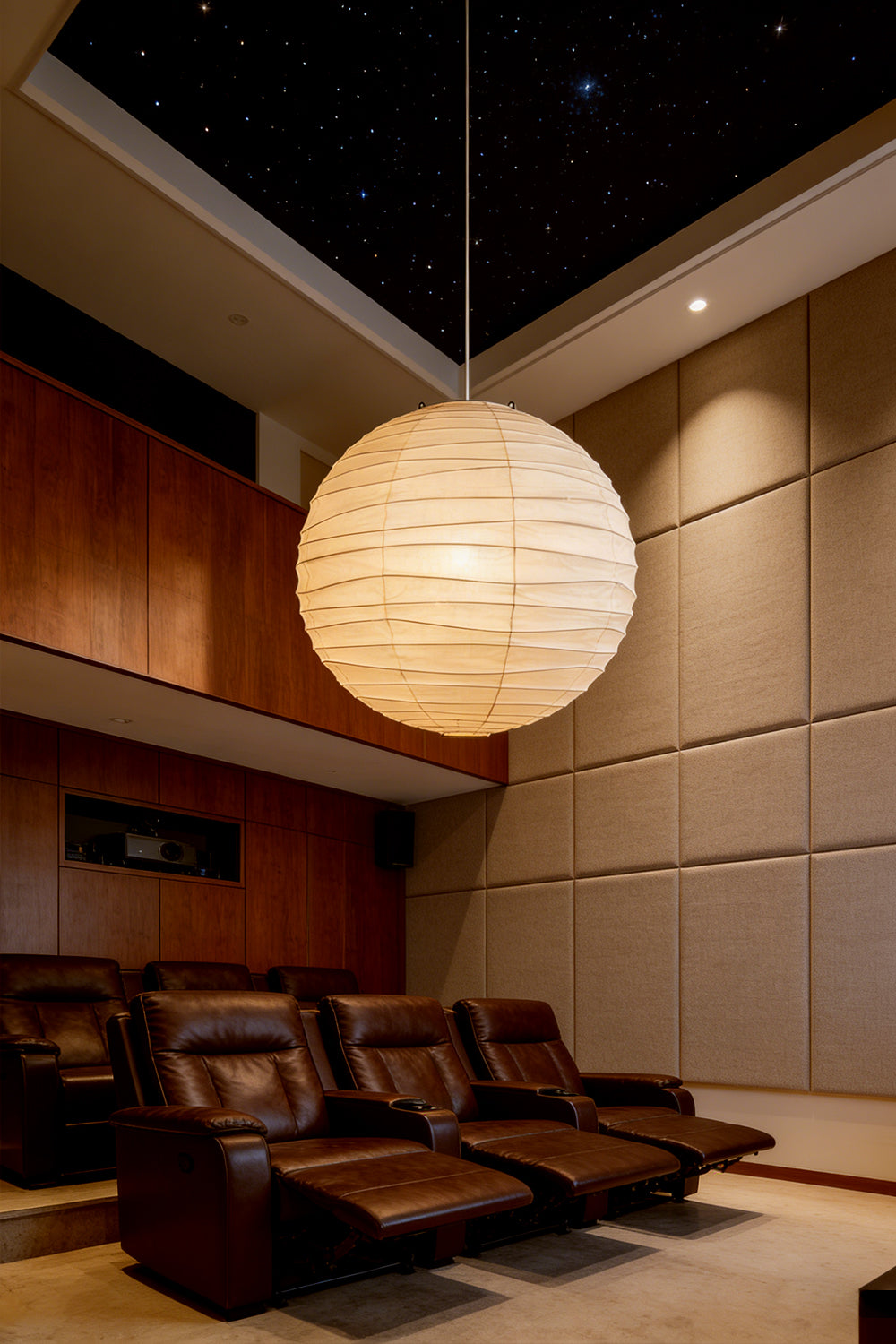 Japanese Washi Paper Globe Pendant Light, 120cm