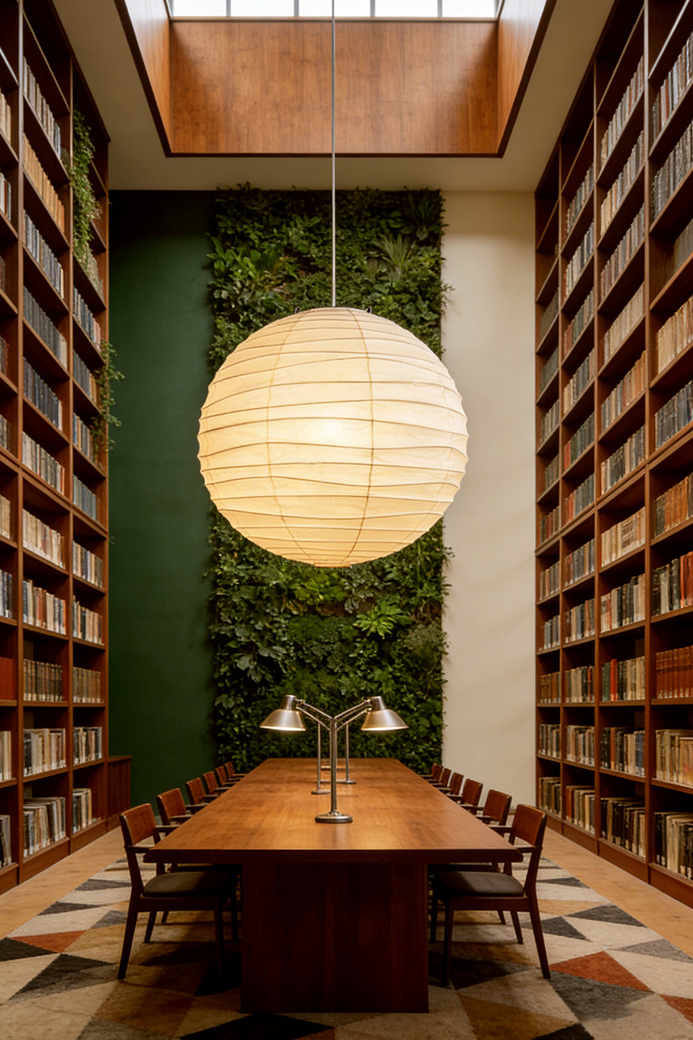 Japanese Washi Paper Globe Pendant Light, 120cm