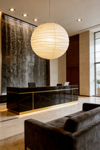 Japanese Washi Paper Globe Pendant Light, 120cm