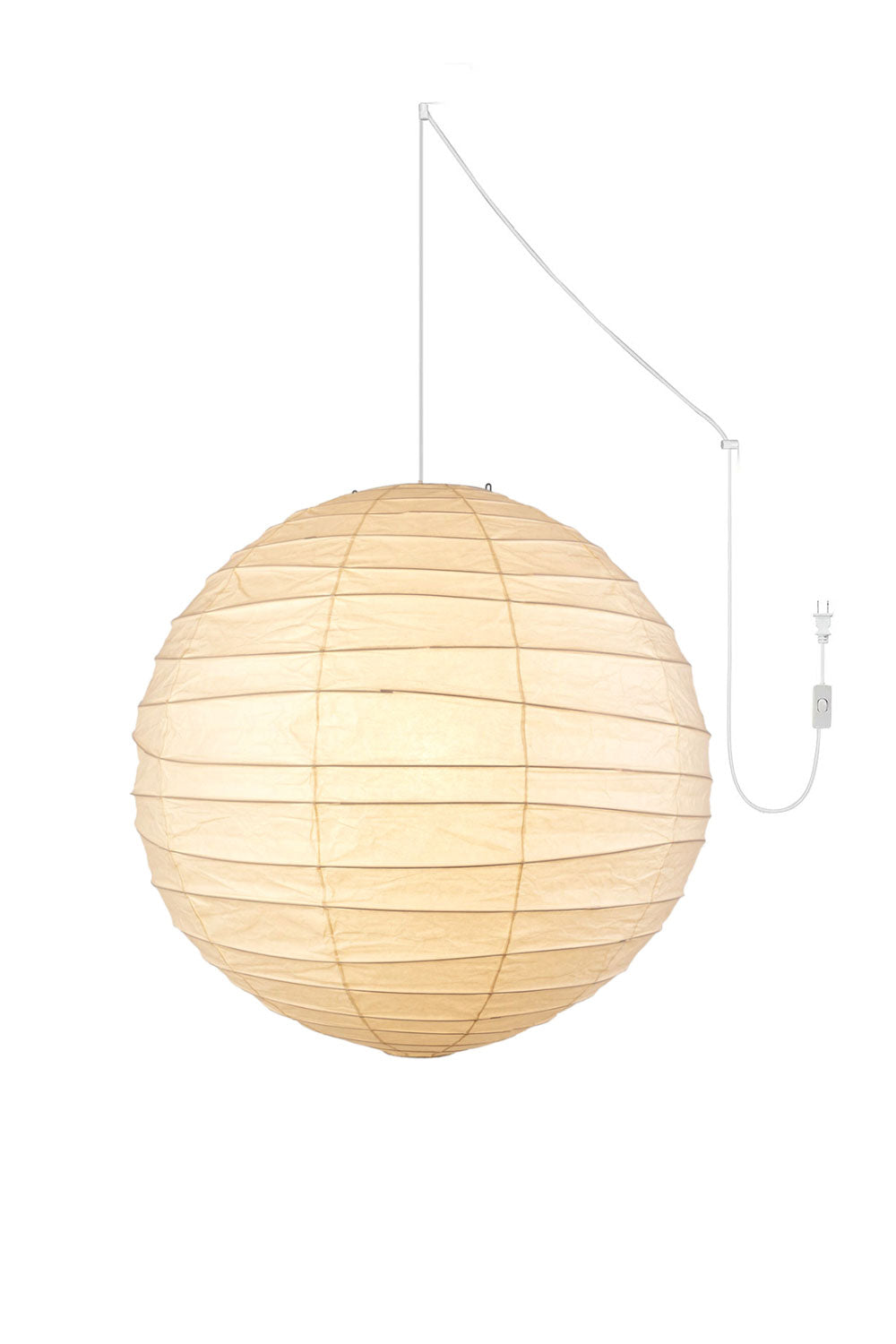 Japanese Washi Paper Globe Pendant Light, 120cm