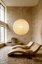 Japanese Washi Paper Globe Pendant Light, 120cm