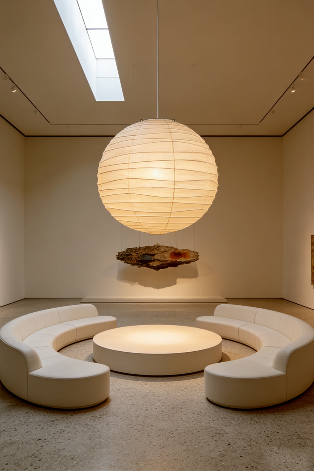 Japanese Washi Paper Globe Pendant Light, 120cm