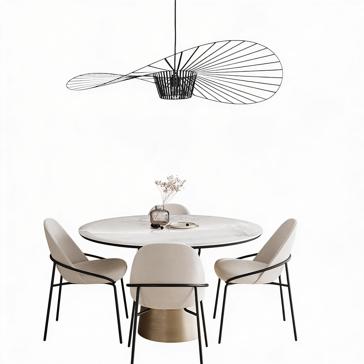 Wide Dome Hat Pendant Light, Integrated LED, 40 to 120 cm