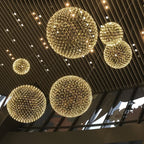 Modern Geometric Globe Pendant Light with Integrated LEDs