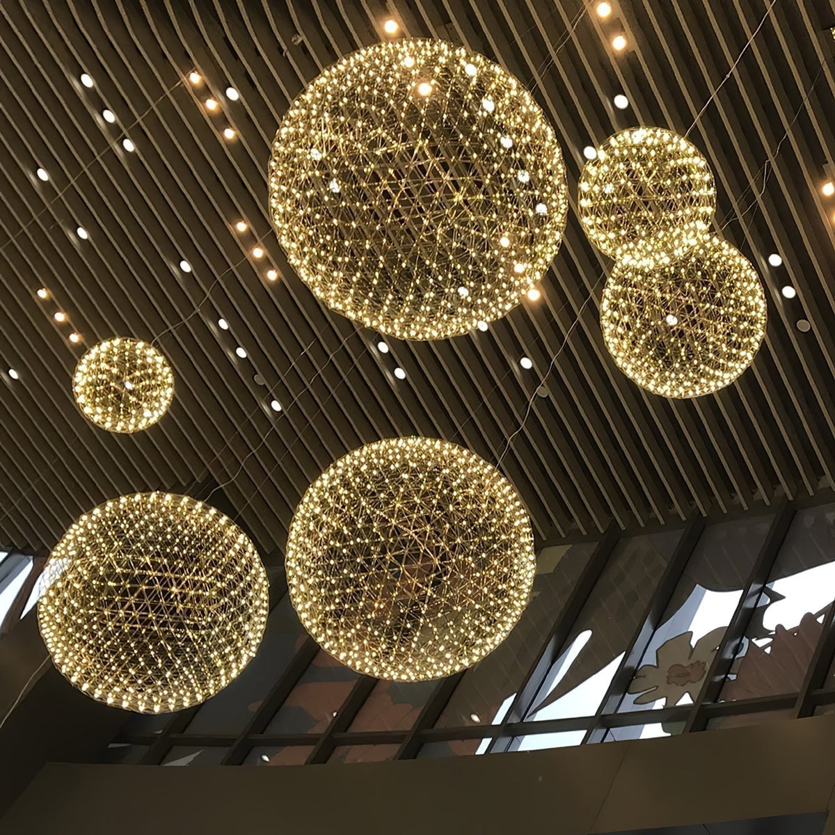 Modern Geometric Globe Pendant Light with Integrated LEDs