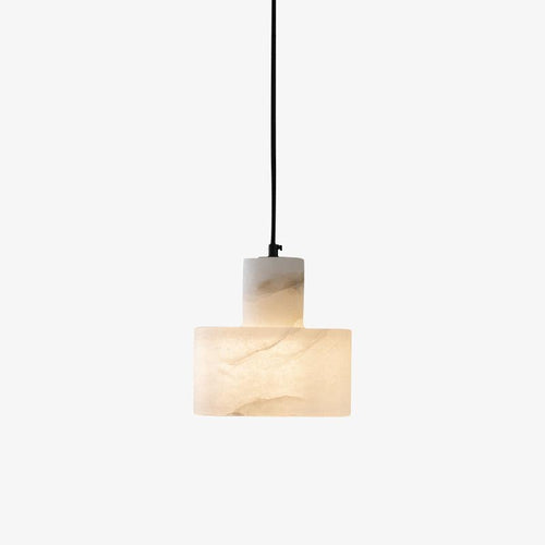 Alabaster Double Cylinder Pendant Light, Natural Stone