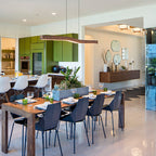 Minimalist Linear LED Pendant with Walnut Wood-Effect Finish