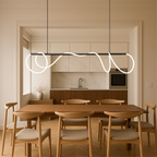 Wavy LED Light Cord Linear Pendant Light, Dimmable