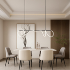 Wavy LED Light Cord Linear Pendant Light, Dimmable