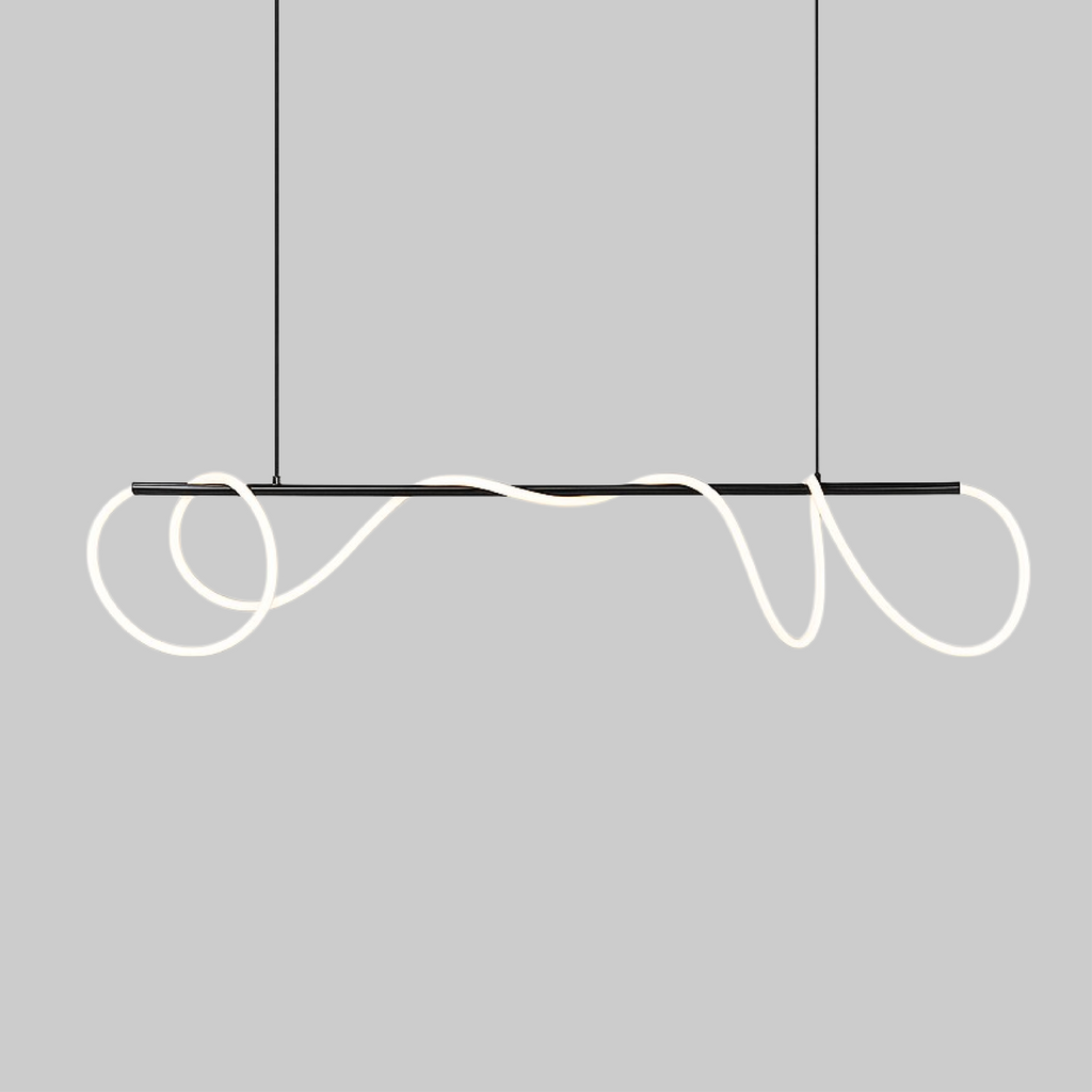 Wavy LED Light Cord Linear Pendant Light, Dimmable