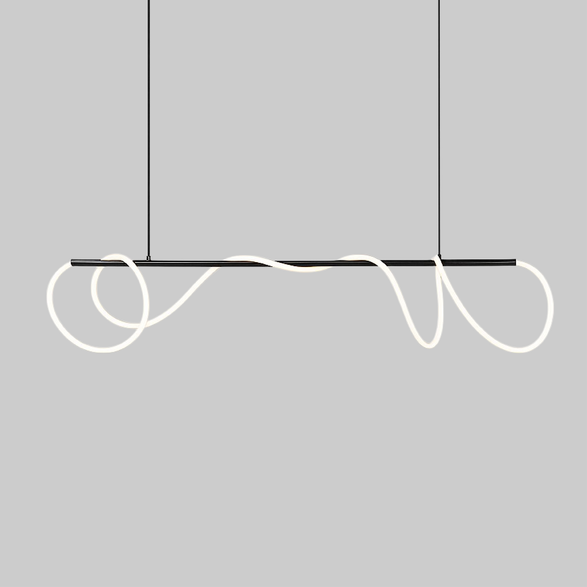 Wavy LED Light Cord Linear Pendant Light, Dimmable