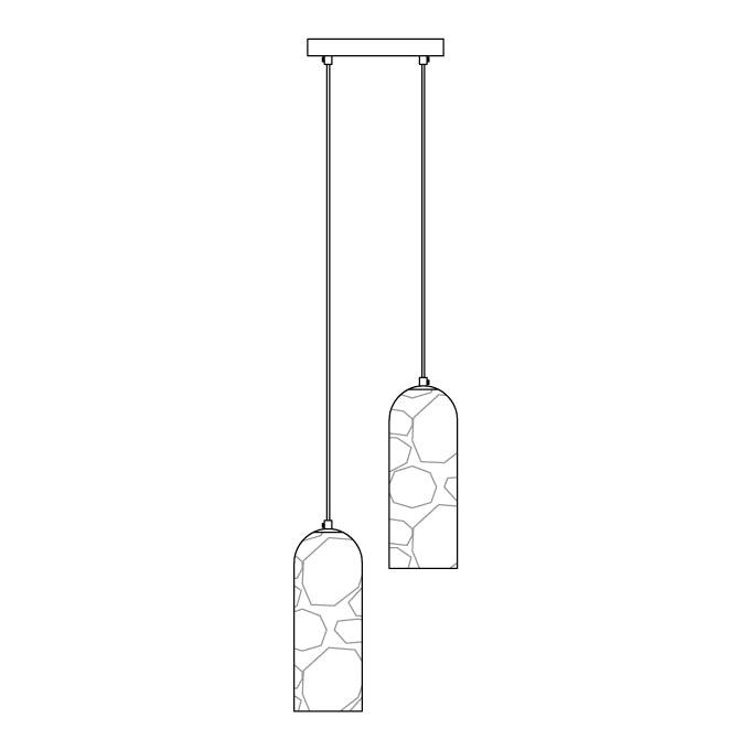 Alabaster Cylinder Pendant Light with Brass Finish