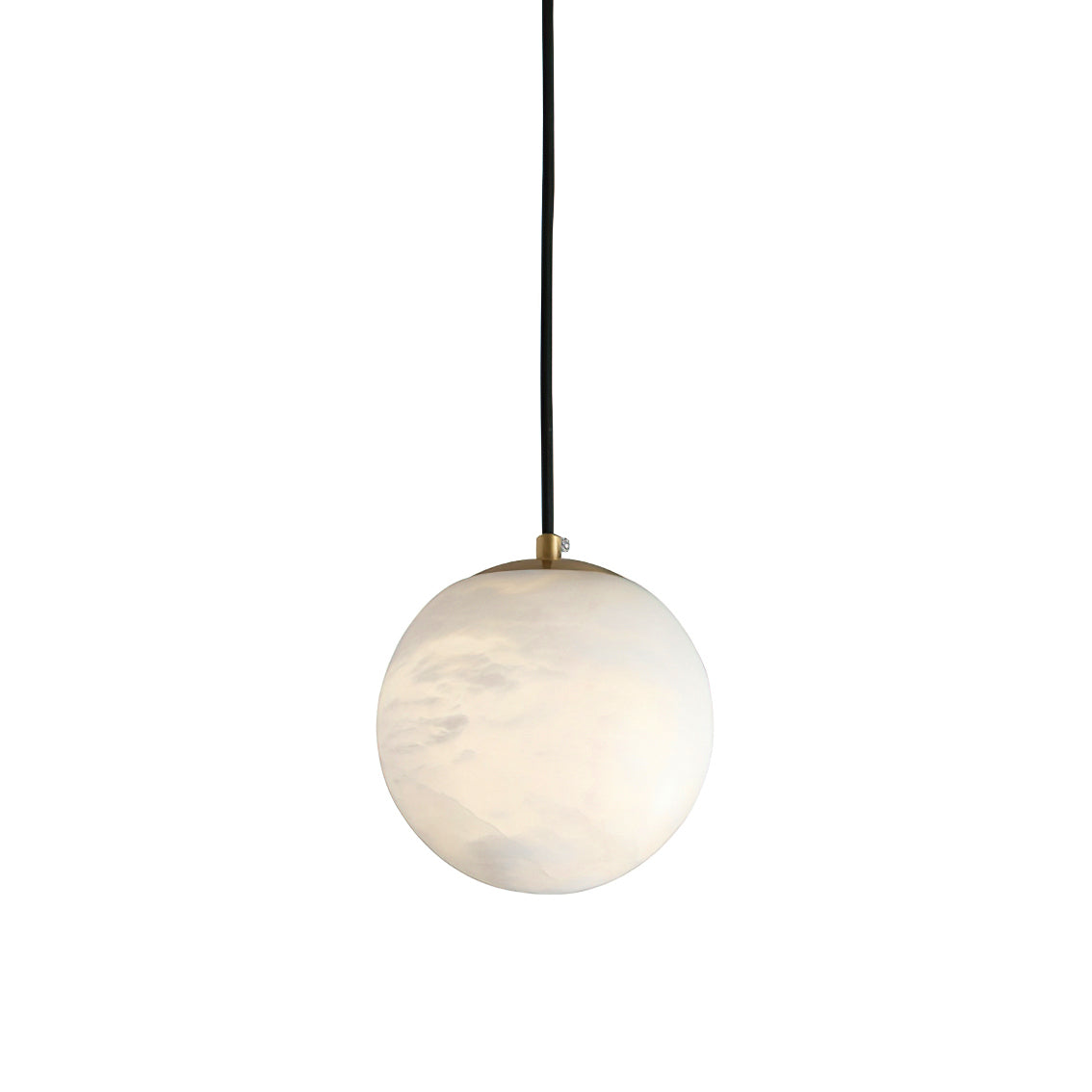 Alabaster Globe Pendant Light with Brass Fitting