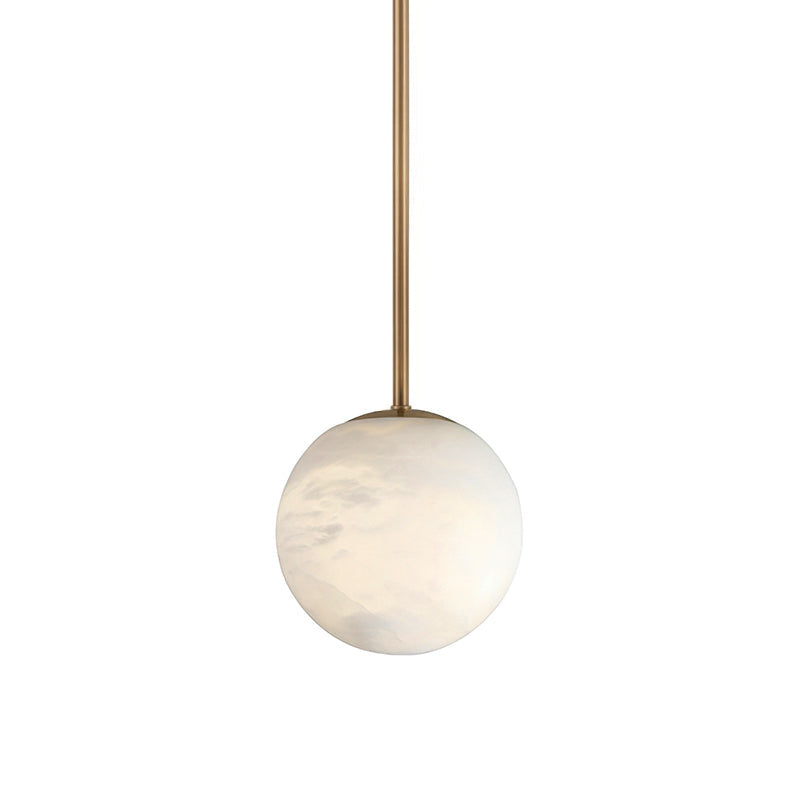 Alabaster Globe Pendant Light with Brass Fitting