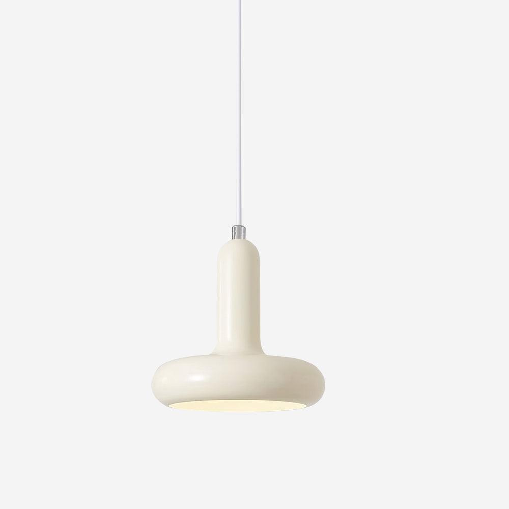 Minimalist Capsule Pendant Light in White Metal