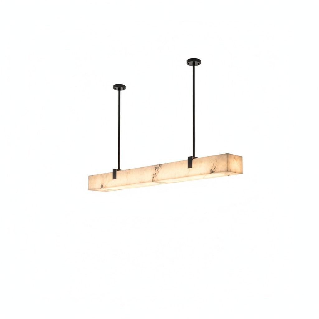 Marble-Effect Linear Pendant Light, Dimmable 3000K LED