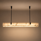 Marble-Effect Linear Pendant Light, Dimmable 3000K LED