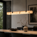Marble-Effect Linear Pendant Light, Dimmable 3000K LED