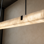 Marble-Effect Linear Pendant Light, Dimmable 3000K LED