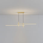 Two Tier Linear LED Pendant Light, Dimmable, Adjustable Drop