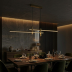 Two Tier Linear LED Pendant Light, Dimmable, Adjustable Drop