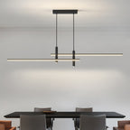Two Tier Linear LED Pendant Light, Dimmable, Adjustable Drop