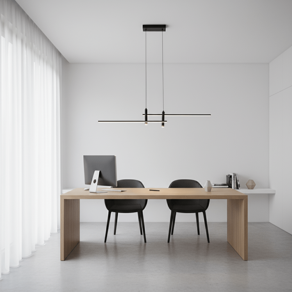 Two Tier Linear LED Pendant Light, Dimmable, Adjustable Drop