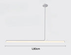 Minimalist LED Tube Pendant Light, Dimmable, 80 to 120 cm