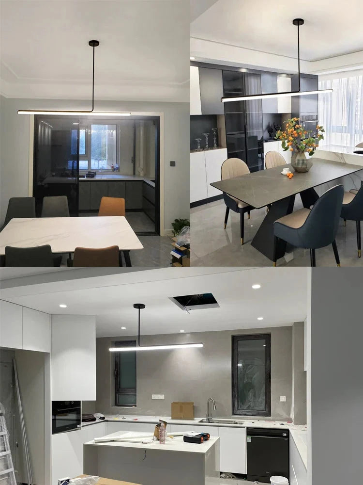 Minimalist LED Tube Pendant Light, Dimmable, 80 to 120 cm