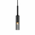 Smoked Glass Cylinder Pendant Light, 8 x 35 cm, E27