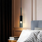 Smoked Glass Cylinder Pendant Light, 8 x 35 cm, E27