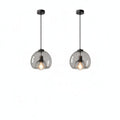 Smoked Glass Dome Pendant Light, 25 cm, E27
