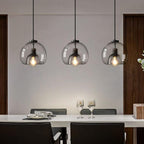 Smoked Glass Dome Pendant Light, 25 cm, E27