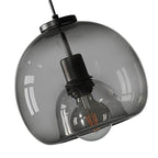 Smoked Glass Dome Pendant Light, 25 cm, E27